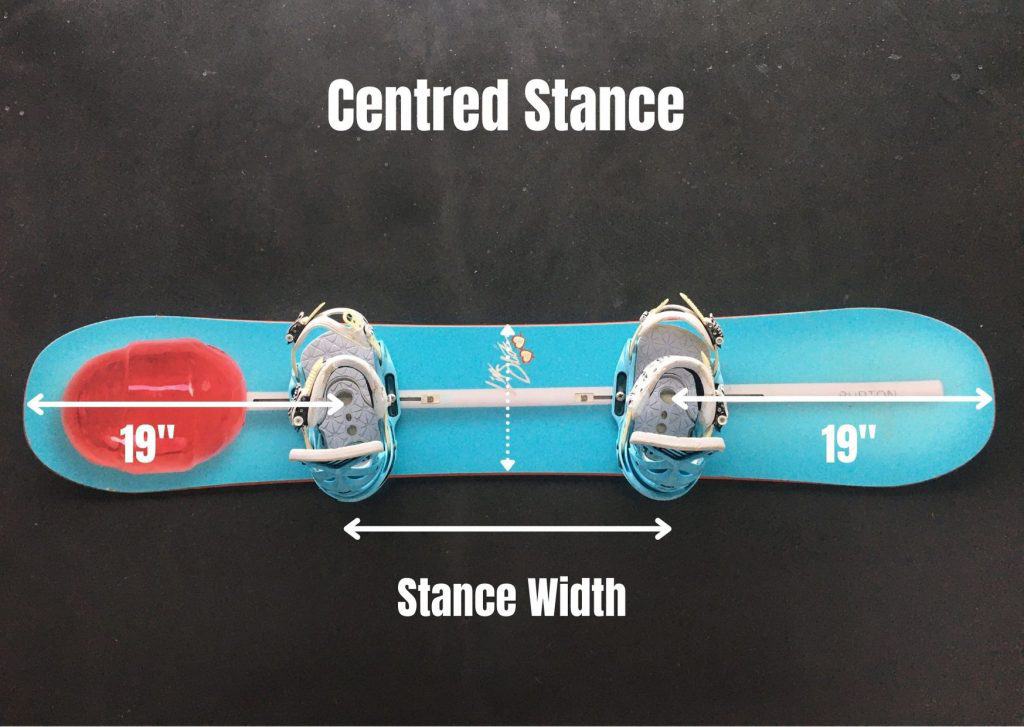 setting snowboard bindings to a centred stance is perfect of park riding