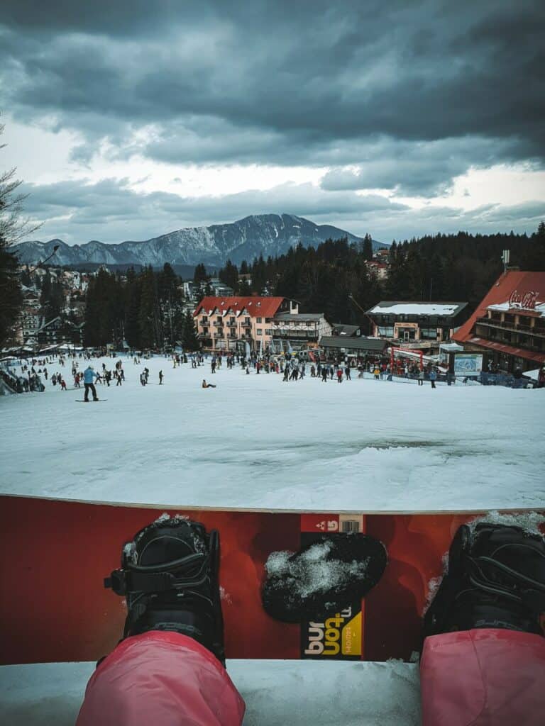 Snowboard stomp pads are often included on rental boards