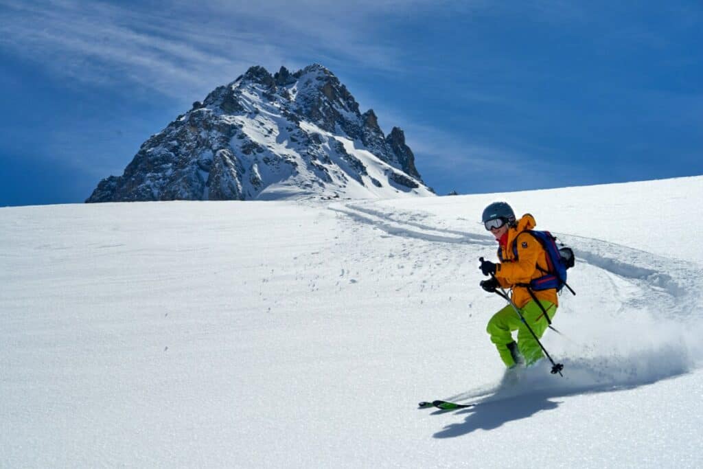 Rocker skis or reverse camber skis are great for powder